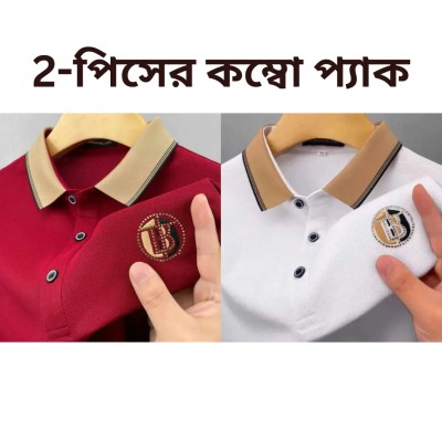 polo t-shirt red-white