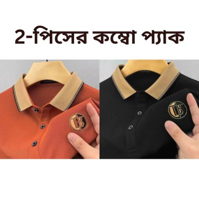 polo t-shirt orange-black