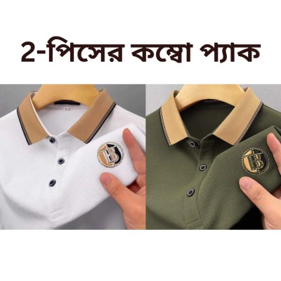 polo t-shirt white-oliv