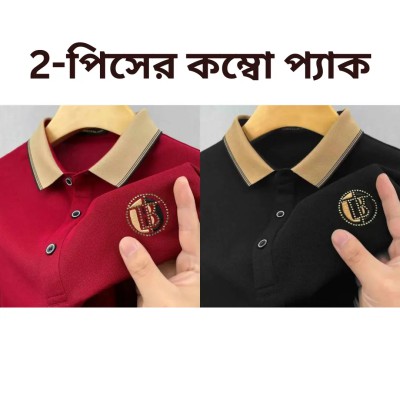 polo t-shirt red-black